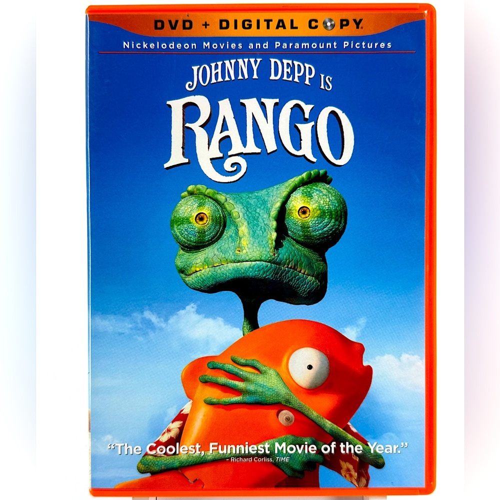 Rango on DVD. Starring Johnny Depp